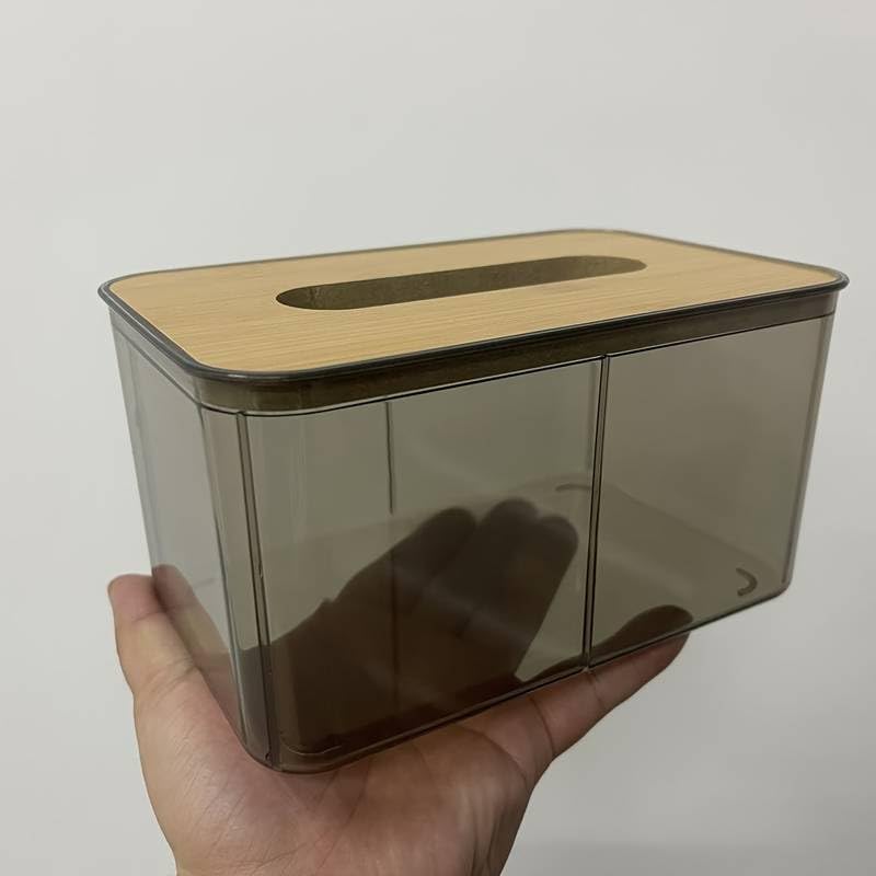 علبة مناديل مستوردة من الأكريليك بغطاء من الخيزران – Safqqa Egypt