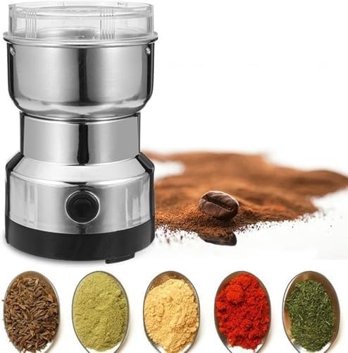 Generic 300W Electric Coffee Spice Grinder, Stainless Steel, Quad Blade, Portable, 300ml Capacity- Have Scrtches- Damage Box - Safqqa Egypt