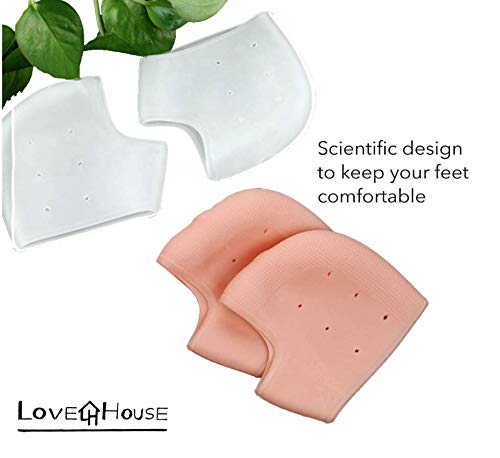 واقي كعب جل من السيليكون – لتخفيف آلام الكعب والتهاب اللفافة الأخمصية والشوكة العظمية – تصميم مريح قابل للتنفس