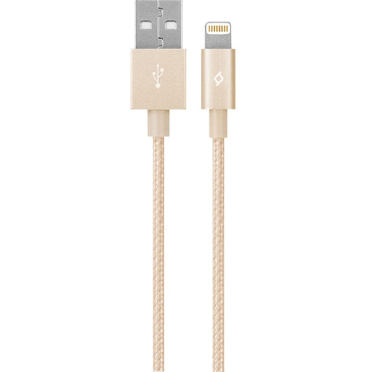 كابل بيانات TTEC 2DKM02A ALUMICABLE MFI LIGHTNING إلى USB، 120 سم - ذهبي
