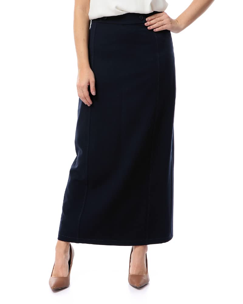 Esla Womens Solid Casual Long Skirt Long Skirt