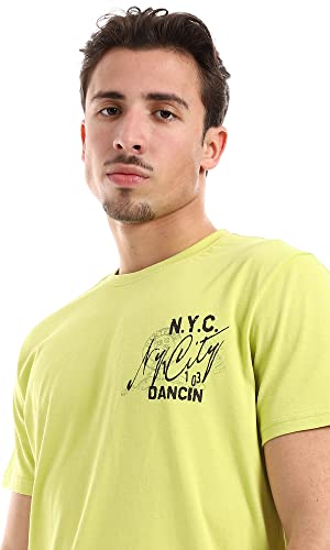 Ravin Men's Ribbed Crew Neck Solid Basic Cotton T-Shirt