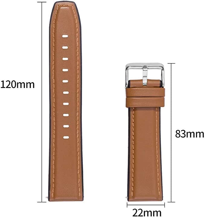 UNIPHA Replacement leather and silicone strap for Huawei Watch GT 3 Pro, brown
