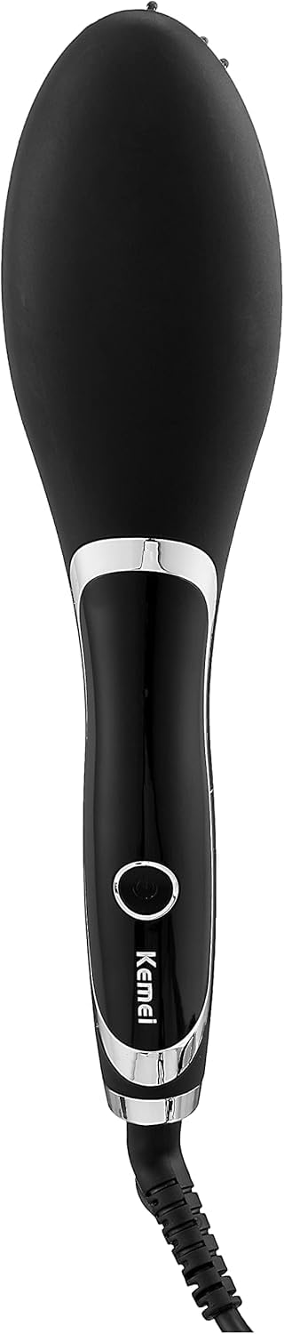 Kimi hair straightening brush, black - km-1320 Smooths and straightens hair effectively - Safqqa Egypt