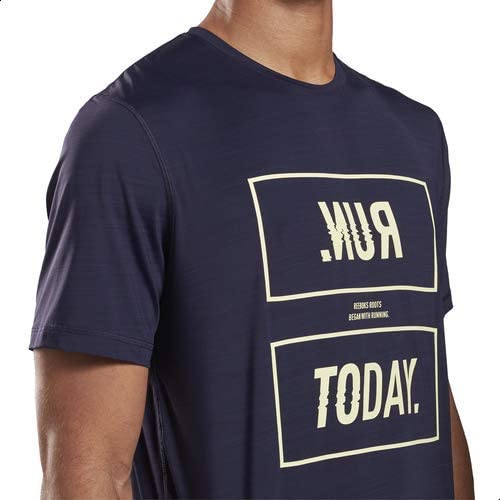 Reebok Running Activ Chill Graphic Heathered Slim Fit Sports T-shirt For Men