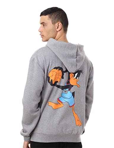 سويت شيرت بغطاء رأس رمادي داكن بطبعة "Duffy Duck" من Ravin للرجال، 96452 