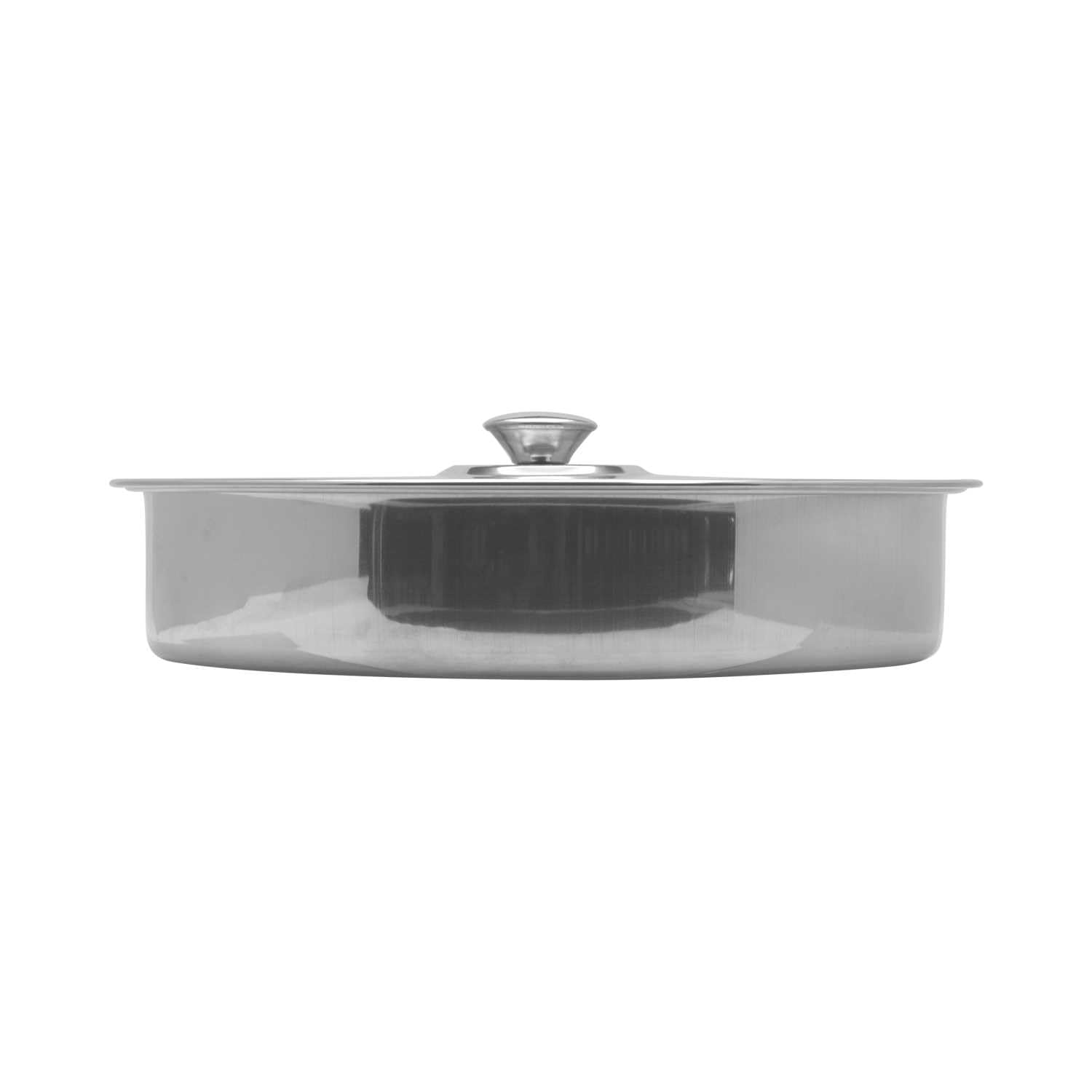 RAJ Round Stainless Steel Oven Tray with Lid 40 cm – Durable Cooking Tray – Safqqa Egypt