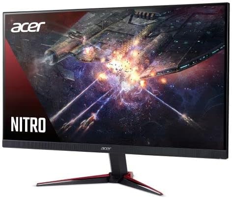 شاشة ألعاب Acer Nitro مقاس 27 بوصة بمعدل تحديث 165 هرتز ووقت استجابة 1 مللي ثانية وتقنية VRB IPS Flat بدقة 1080 بكسل وتقنية FreeSync و2HDMI و1DP و250Nit باللون الأسود 