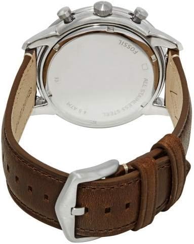 Fossil Men's Beige Dial Leather Band Watch - Model FS5350, Quartz Analog