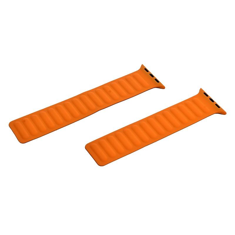 Generic Silicone Two Faced Magnetic Clasp Adjustable Watch Strap With Modern Design For Unisex Compatible With Smart Watches 38/40/41 MM - Havan Yellow