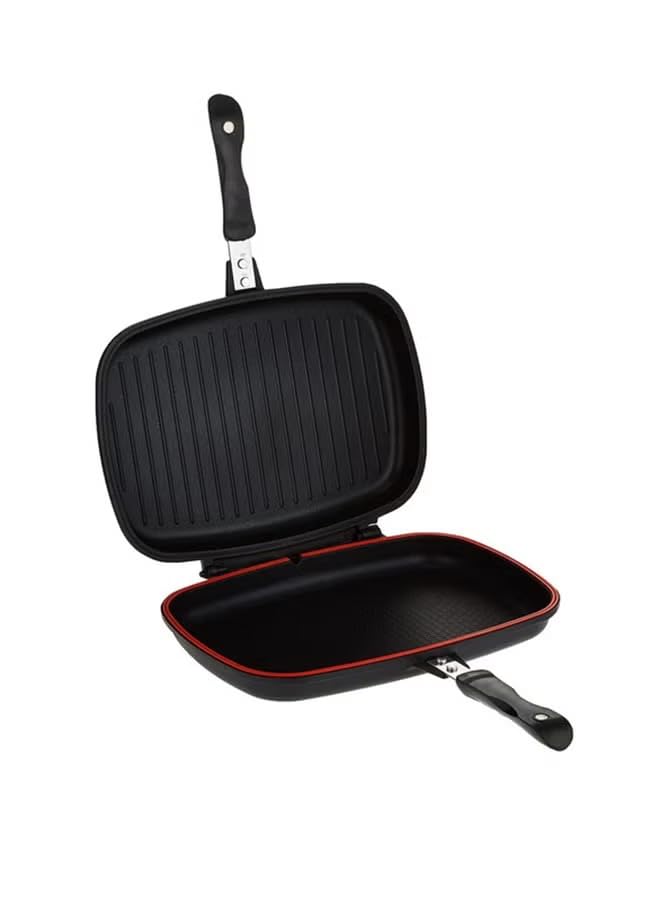 Aluminum Double Grill Pan Black 36cm