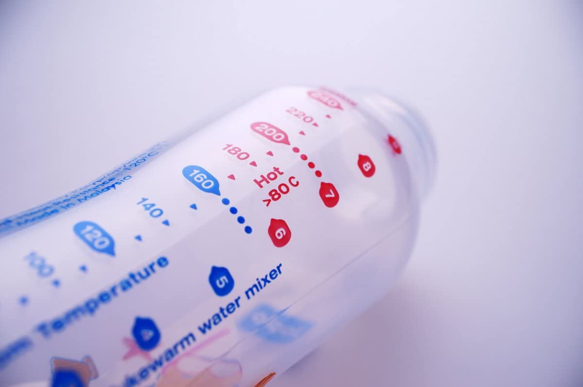 Japlo Round Baby Feeding Bottle - 240ml with Anti-Colic Nipple & Lukewarm Water Mixer
