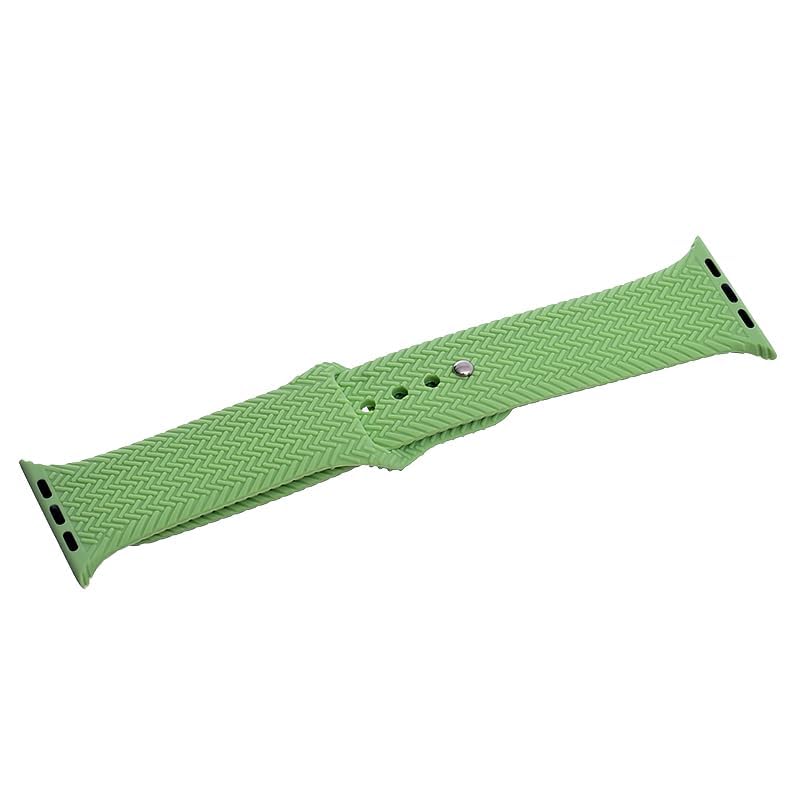 Generic Silicone Adjustable And Expandable Watch Strap With Zigzag Design For Unisex Compatible With Smart Watches 42/44/45 MM - Green