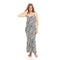 Kady Women Deep Round Neck Zebra Long Nightgown