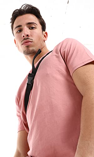 Ravin Men's Ribbed Crew Neck Solid Basic Cotton T-Shirt