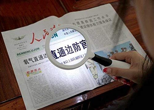 CAPXXIN 90mm Handheld Magnifying Glass HD Reading Lens White
