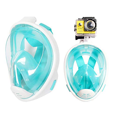 Anti fog detachable dry snorkeling full face mask set - m, green