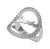 Guess Stainless Steel Zircon Embellished Stone Front Logo Ring for Women - Silver