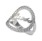 Guess Stainless Steel Zircon Embellished Stone Front Logo Ring for Women - Silver