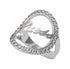 Guess Stainless Steel Zircon Embellished Stone Front Logo Ring for Women - Silver