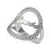 Guess Stainless Steel Zircon Embellished Stone Front Logo Ring for Women - Silver - Safqqa
