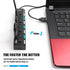 Multi Port USB Splitter, 7 Port USB 2.0 Hub, USB A Port Data Hub with Independent On/Off Switch and LED Indicators, Lights for Laptop, PC, Computer, Mobile HDD, Flash Drive and More (Black 2.0) - Safqqa Egypt