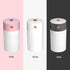 YU WELL Car Mini Humidifier 300ml USB Cool Mist with Rainbow Light White