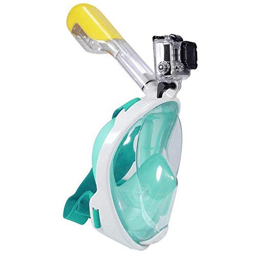 Anti fog detachable dry snorkeling full face mask set - m, green