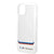 غطاء iPhone 14 Pro Max من مجموعة CG MOBILE BMW Motorsport | حافظة PC/TPU مقاومة للصدمات، مضادة للانزلاق، نحيفة التصميم مع منطقة شفافة مربعة كبيرة وشعار مطبوع – أبيض