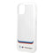 غطاء iPhone 14 Pro Max من مجموعة CG MOBILE BMW Motorsport | حافظة PC/TPU مقاومة للصدمات، مضادة للانزلاق، نحيفة التصميم مع منطقة شفافة مربعة كبيرة وشعار مطبوع – أبيض
