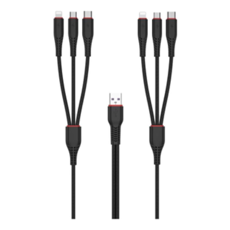 XO Mobile Cable Provides Fast Charging Compatible With Various Smart Devices ,Black - Safqqa