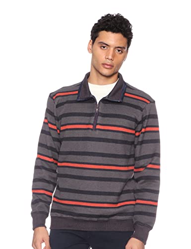 سويت شيرت مخطط للرجال من Bardis Wear، برتقالي، مقاس M 