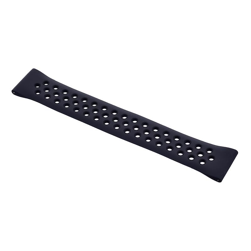 Generic Silicone Adjustable Watch Strap With Holes Design For Unisex Compatible With Smart Watches 20 MM - Black