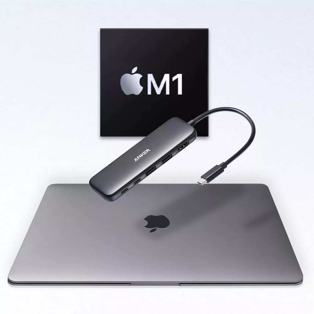 محولات أنكر USB-C متعددة المنافذ 5 في 1 مع HDMI بدقة 4K وشاحن طاقة 100 واط، نقل الملفات من وإلى اللابتوب بسرعات تصل إلى 5 جيجابت في الثانية عبر منافذ بيانات USB-C وUSB-A. أسود - ضمان 18 شهرًا