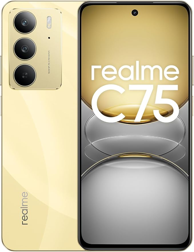 هاتف ريلمي C75 – رام 8 جيجابايت + تخزين 128 جيجابايت، مقاومة الغبار والماء IP69، بطارية ضخمة 5828 مللي أمبير، كاميرا 50 ميجابكسل مع ذكاء اصطناعي، شاشة 6.72 بوصة بمعدل تحديث 90 هرتز، معالج MediaTek Helio G92 Max ✅ بدون ضريبة | ✅ ضمان رسمي مشمول