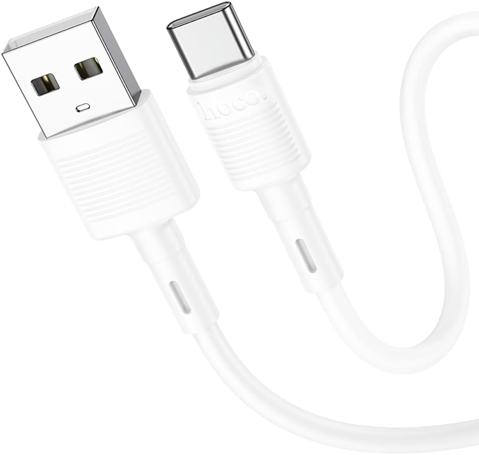 Hoco X83 - Victory Charging And Data Transmittion Cable (3A - 1M), USB-A To USB-C Plug, Compatible With Samsung Huawei Xiaomi Oppo - White