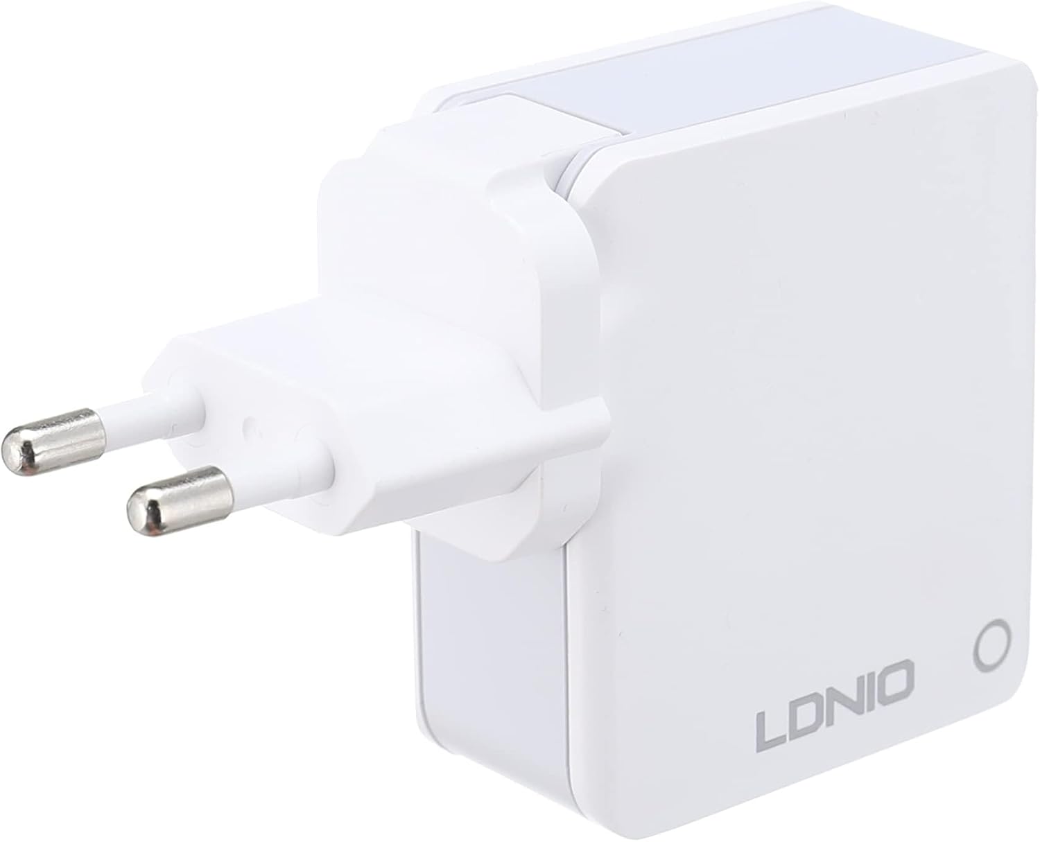 شاحن سريع LDNIO A4403C مع 2 منفذ PD AUTO-ID وكابل USB إلى Micro يناسب أجهزة متعددة 32 واط - أبيض