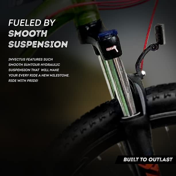 Ninety One Invictus 27.5T 24 Speed Disc Brakes Hybrid Bike ( Military Green, Ideal for: 12+ Years)