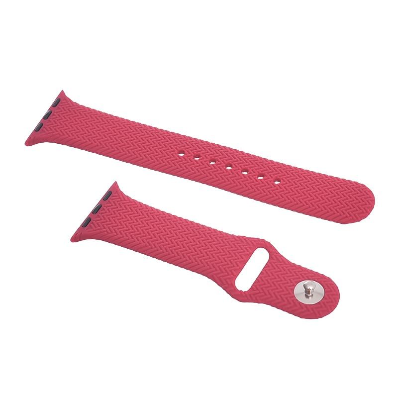 حزام ساعة سيليكوني قابل للتعديل والتوسيع بتصميم متعرج للجنسين متوافق مع الساعات الذكية 38/40/41 مم