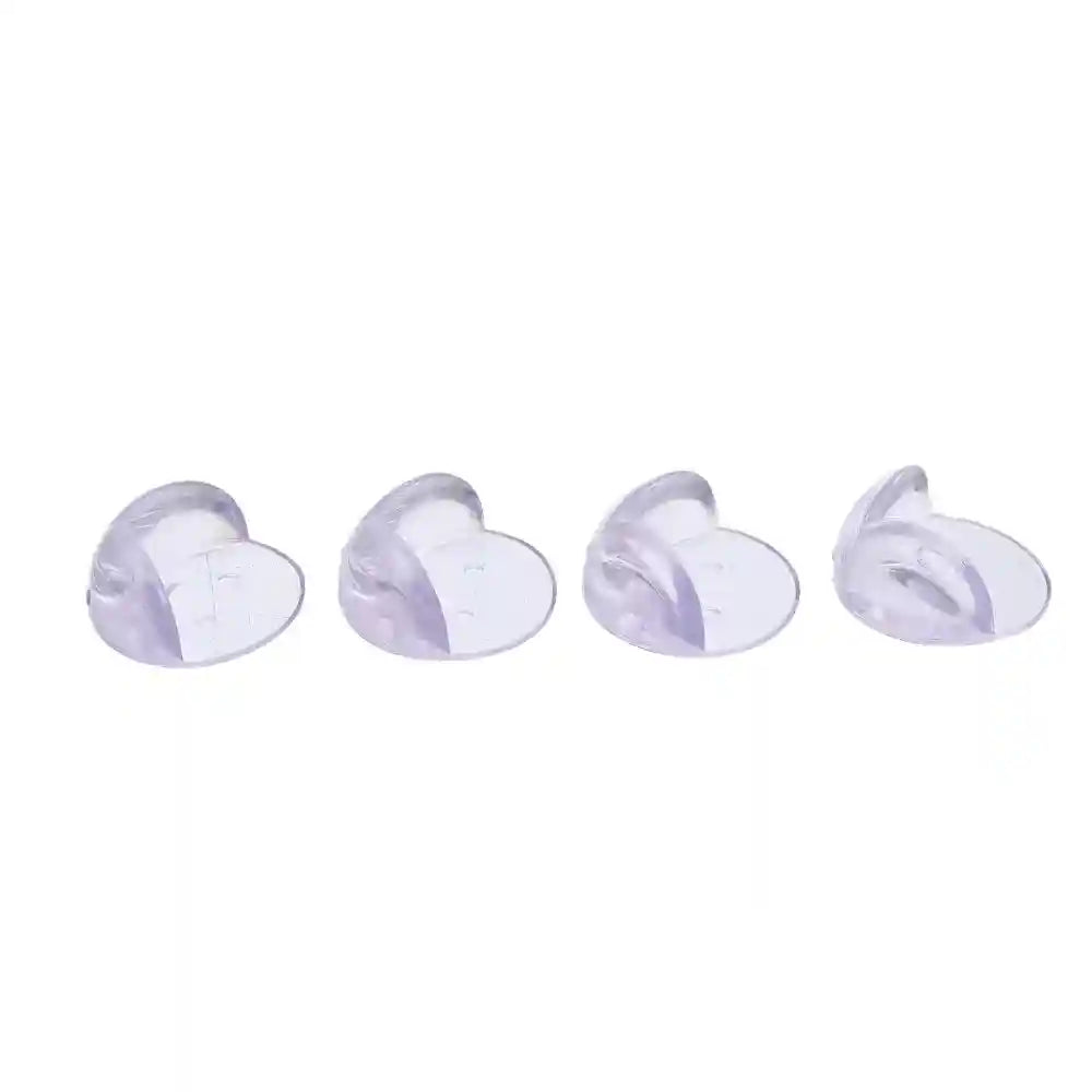 Generic Silicon Multi Purpose Lock Protection Products With Smile Face Design For Baby Safety Set Of 4 Pieces - Clear