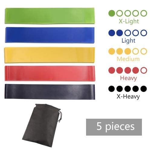 Generic 5PCS/Set Resistance Band fitness 7Levels Latex Gym Strength Training Rubber Loops Bands Fitness CrossFit Equipment Yoga Exercise Pull Rope Elastic Bands for Fit - Safqqa Egypt