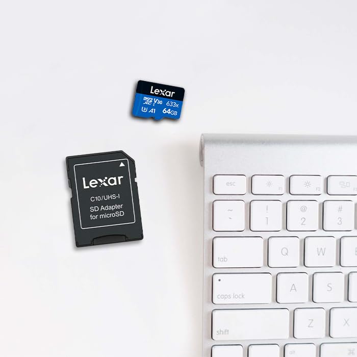 بطاقة ذاكرة MicroSD من ليكسار بسعة 64 جيجابايت UHS-I عالية الاداء 633x U3، بسعرة 100 ميجابايت في الثانية