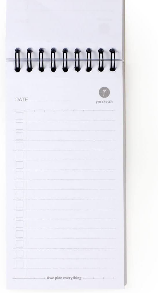 YM Sketch Notebook To Do List - Size (8.5x16cm) | Happy | 80 Sheets