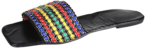 OX Faux Leather Multicolor Slides OX0011 For women