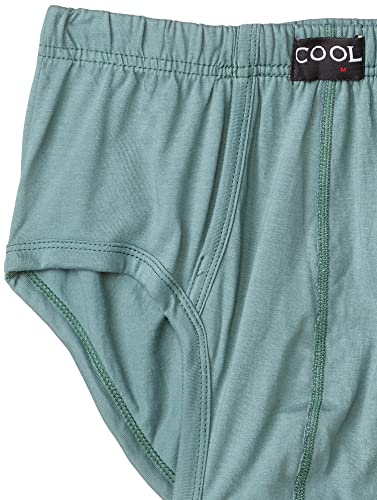 Cool Men's Cotton Briefs with Elastic Waist and Front Logo - Green