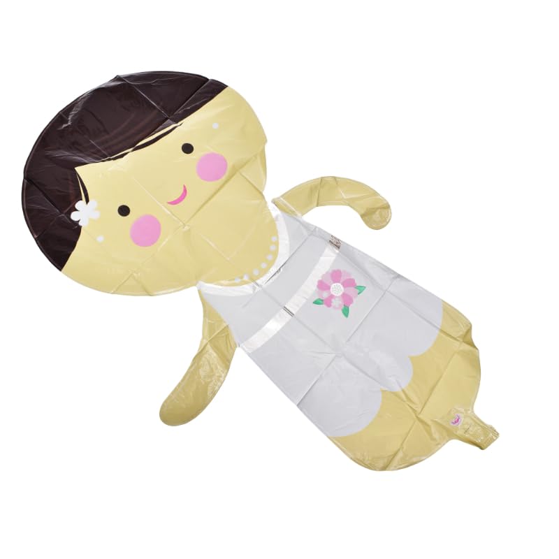 بالونات زينة حفلات كبيرة من الفويل على شكل عروس ترتدي فستان يمكن ملؤها بالهواء أو الهيليوم وتتضمن شفاطة مصنوعة خصيصًا لتزيين الزفاف