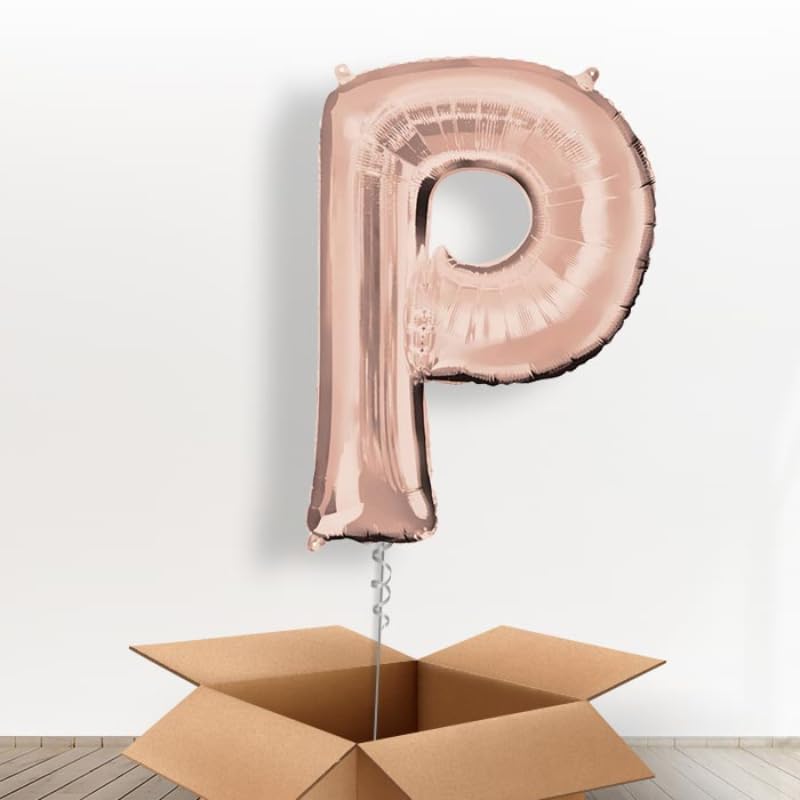 Generic  Foil Balloons For Parties And Birthdays Letter P Shaped, Rose Gold