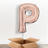 Generic  Foil Balloons For Parties And Birthdays Letter P Shaped, Rose Gold
