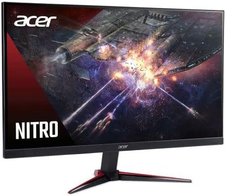 شاشة ألعاب Acer Nitro مقاس 27 بوصة بمعدل تحديث 165 هرتز ووقت استجابة 1 مللي ثانية وتقنية VRB IPS Flat بدقة 1080 بكسل وتقنية FreeSync و2HDMI و1DP و250Nit باللون الأسود 