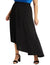 Splash Elastic-Waistband Asymmetric-Hem Solid Maxi Skirt for Women